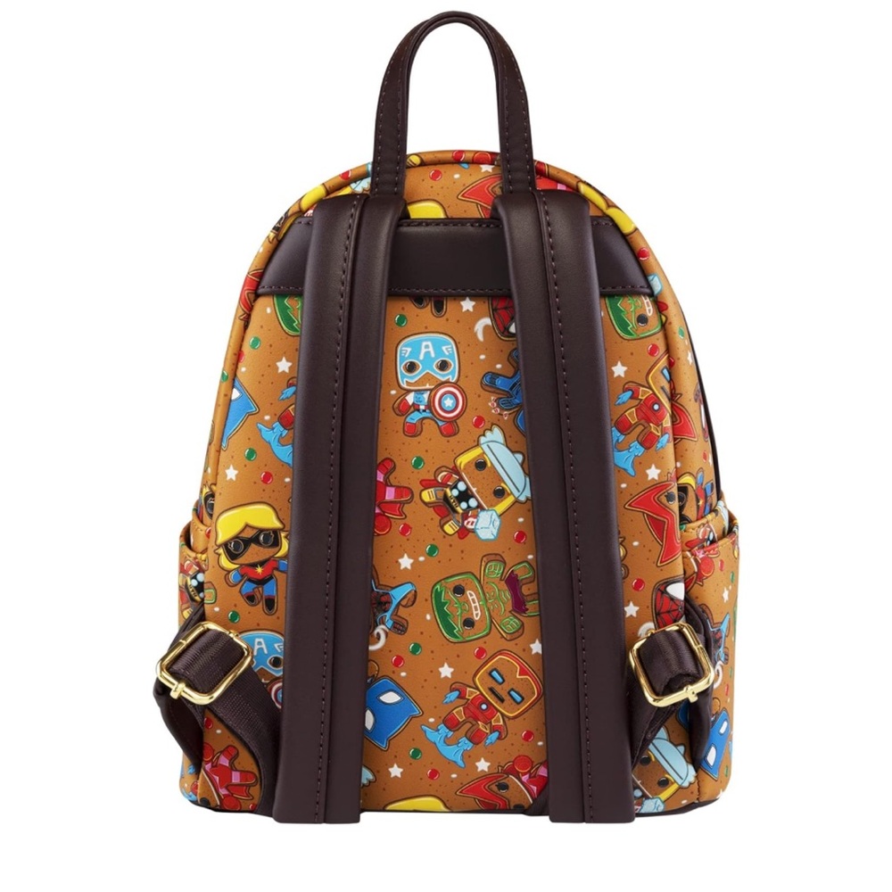 RARE Loungefly Marvel Funko Pop Mini Backpack Avengers AOP Iron Man Spider Man - Picture 3 of 12